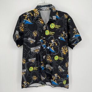 BWM Global Men's Black Towson Tigers Ocean City Smiley Button Down Shirt Size M